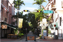 Restaurants am Espanola Way in Miami Beach, Florida